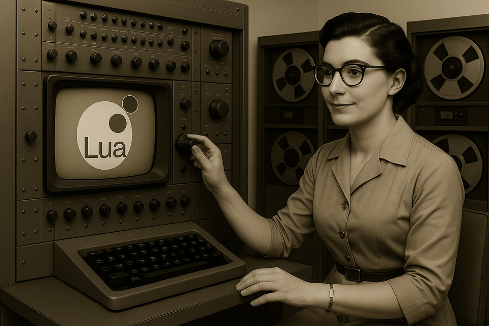 Retro Mainframe Woman Coder Lua